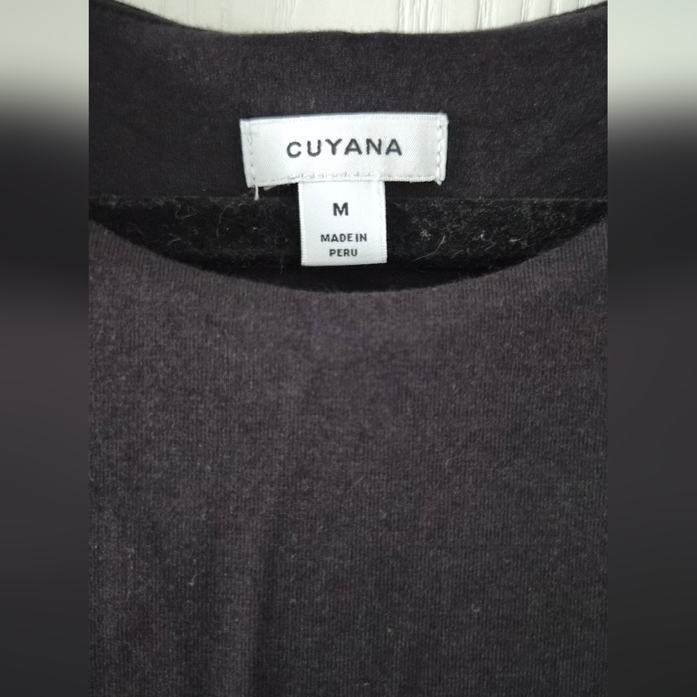 Cuyana Black Asymmetrical Overlay Tie Back Dress Size Medium - Picture 4 of 10